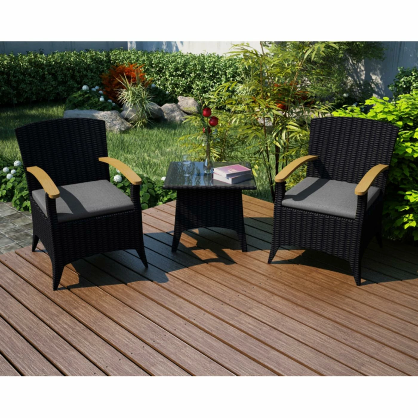 Deals โจ Resin Wicker Patio Sets Harmonia Living Arbor Resin Wicker 3 Piece Patio Chat Set ๐ฏ