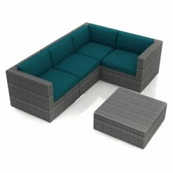 Best Sale ✨ Resin Wicker Patio Sets Harmonia Living District 5 Piece Patio Sectional Set 🧨