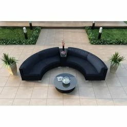 Best deal 🤩 Resin Wicker Patio Sets Harmonia Living Urbana 4 Piece Curved Patio Sectional Set 🎁