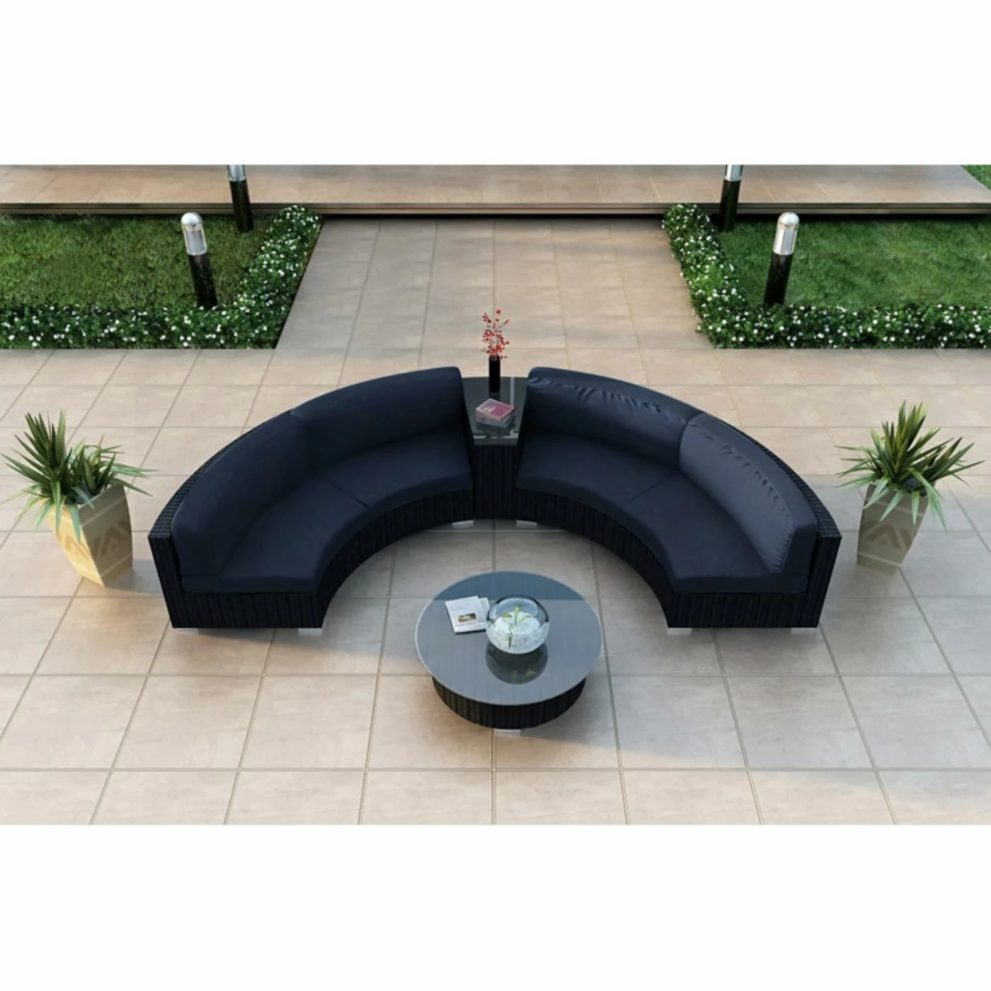 Best deal ๐คฉ Resin Wicker Patio Sets Harmonia Living Urbana 4 Piece Curved Patio Sectional Set ๐