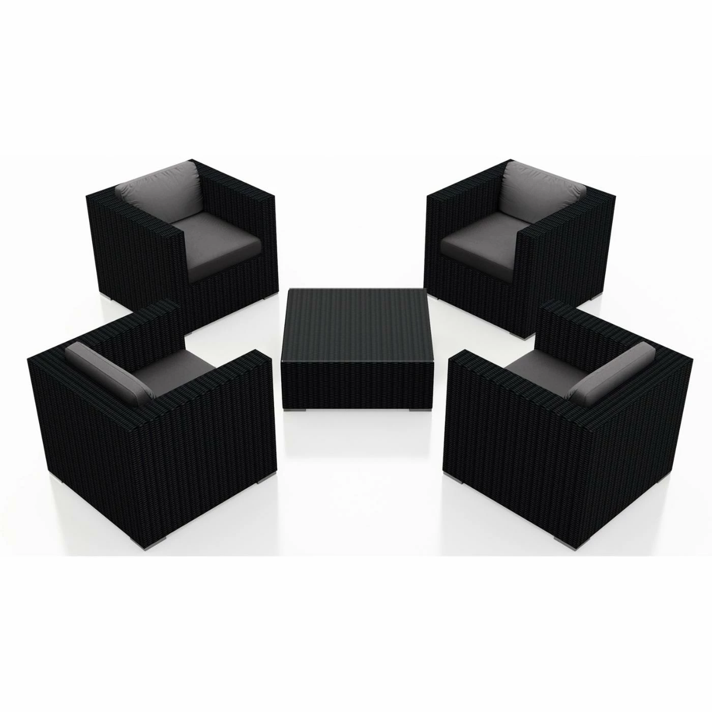 Best Pirce โญ Resin Wicker Patio Sets Harmonia Living Urbana All Weather Wicker 5 Piece Club Chair Patio Conversation Set ๐