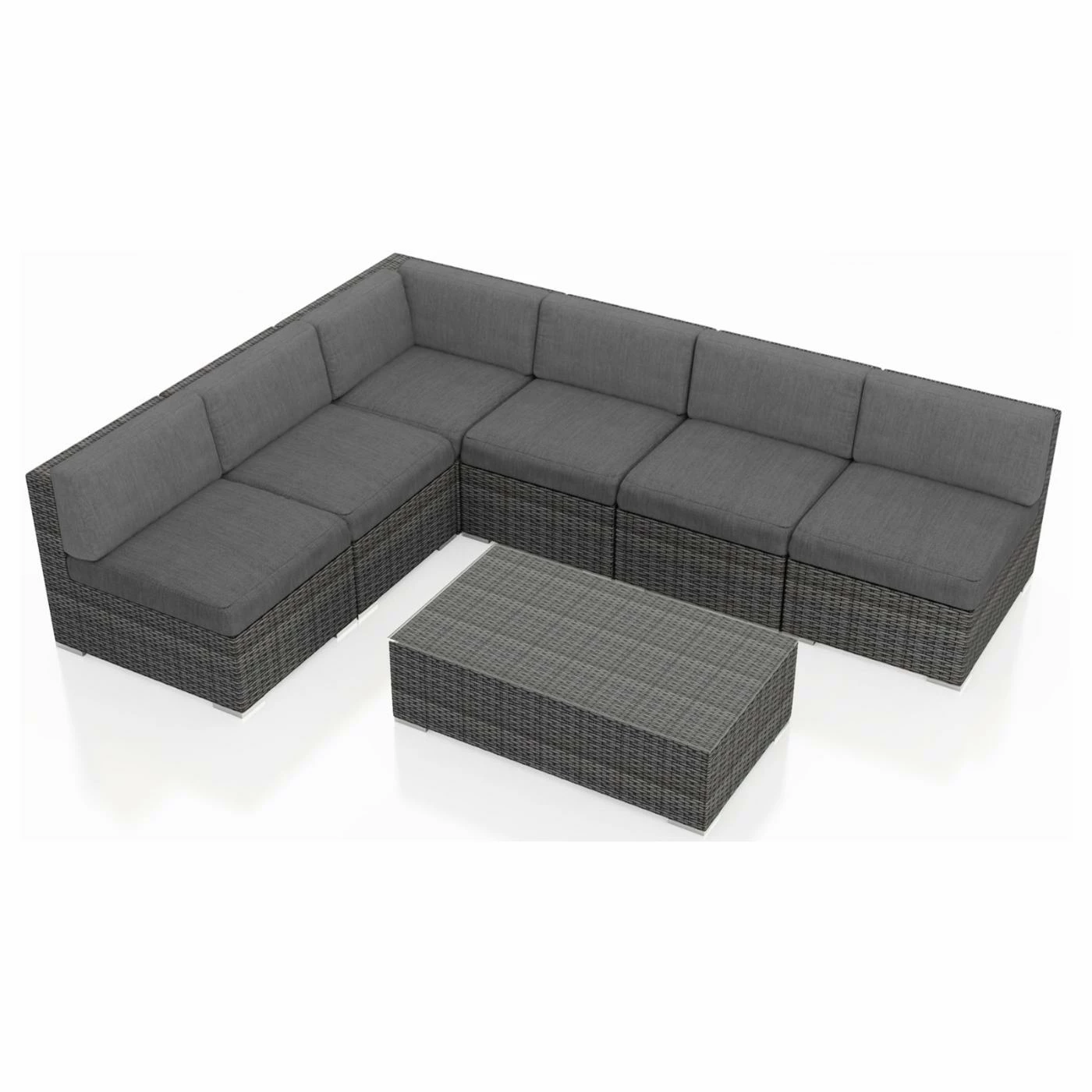 Resin Wicker Patio Sets Harmonia Living District 7 Piece Sectional Patio Conversation Set