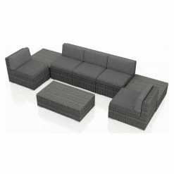 Best Sale 💯 Resin Wicker Patio Sets Harmonia Living District 8 Piece 5-Seat Sectional Patio Conversation Set ✨