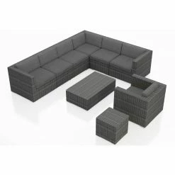 Promo 💯 Resin Wicker Patio Sets Harmonia Living District 9 Piece Sectional Patio Conversation Set 🤩