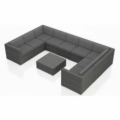 Resin Wicker Patio Sets Harmonia Living District 10 Piece Surround Sectional Patio Conversation Set