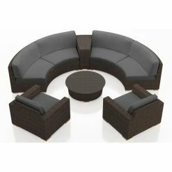 Deals ๐ Resin Wicker Patio Sets Harmonia Living Arden 6 Piece Curved Sectional Patio Conversation Set ๐ฏ