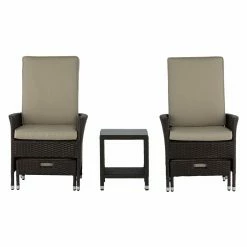 Cheapest ⌛ Resin Wicker Patio Sets Serta Laguna Wicker 5 Piece Reclining Patio Conversation Set 🤩