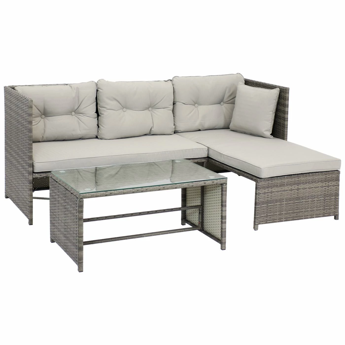 Discount β¨ Sunnydaze Decor Resin Wicker Patio Sets Sunnydaze Longford Rattan 4 Piece Patio Sectional Set With Chaise Lounge - Slate Gray π