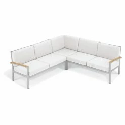 Brand new 🥰 Aluminum Patio Sets Oxford Garden Travira Tekwood And Aluminum 3 Piece Loveseat Chat Set ✨
