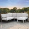 Hot Sale 🥰 Aluminum Patio Sets Oxford Garden Travira Tekwood And Aluminum 4 Piece Loveseat Chat Set 👏