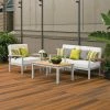 Best reviews of 🛒 Aluminum Patio Sets Oxford Garden Travira Tekwood And Aluminum 4 Piece Seat And Table Chat Set 🔥