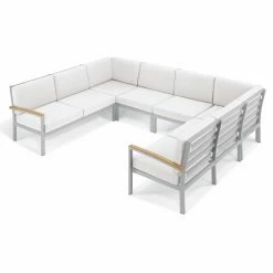 Discount 🧨 Aluminum Patio Sets Oxford Garden Travira Tekwood And Aluminum 6 Piece Loveseat Chat Set 🥰