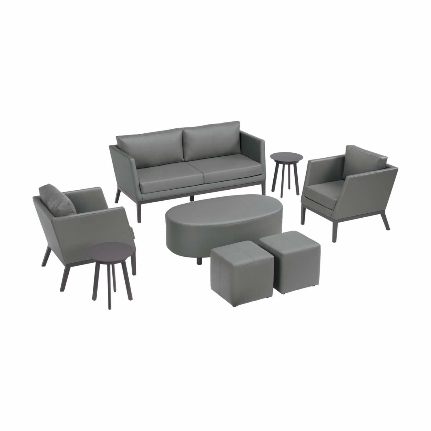 Best reviews of π Aluminum Patio Sets Oxford Garden Salino Nauticau Faux Leather 8 Piece Patio Conversation Set π₯