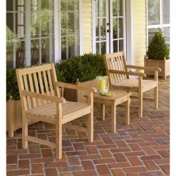 Brand new 😍 Teak Patio Sets Oxford Garden Classic Teak 3 Piece Outdoor Lounge Chair Conversation Set 😀
