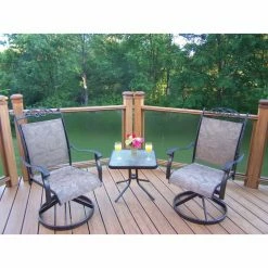 Best deal 🎁 Steel Patio Sets Oakland Living Cascade Swivel Chat Set 👏