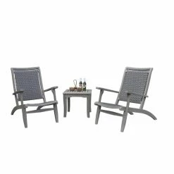Best Pirce 🧨 Resin Wicker Patio Sets Vineyard Eucalyptus And Resin Wicker 3 Piece Square Table Lounge Conversation Set 😍