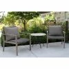 Best Sale 🔥 Eucalyptus Patio Sets Vineyard 3-Piece Grey Wash & Nautical Rope Lounge Set With Mosaic Table ⌛
