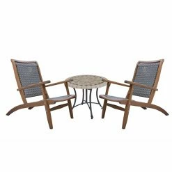 Best deal 🌟 Eucalyptus Patio Sets Vineyard 3-Piece Eucalyptus Lounge Chair Set With Mosaic Table 🛒