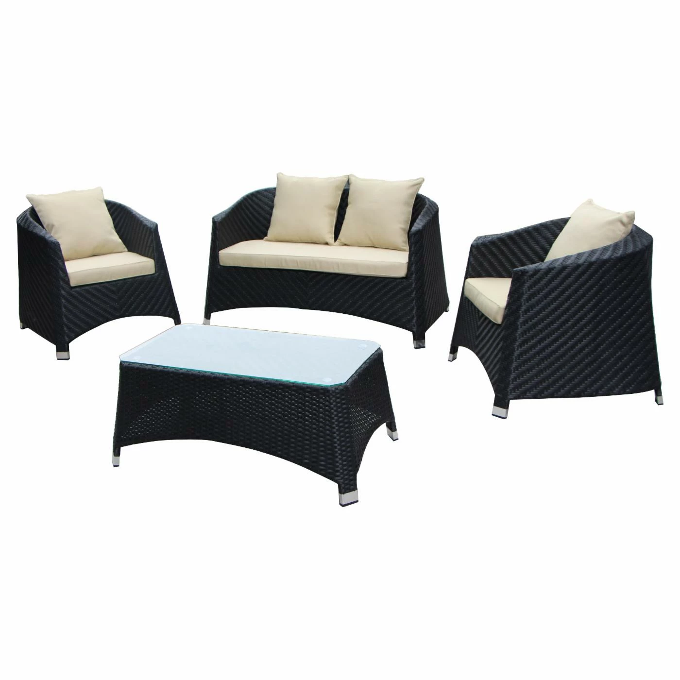 Budget ๐ Resin Wicker Patio Sets Pangea Outdoor Venice Wicker 4-Piece Patio Conversation Set ๐