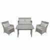 Discount 🛒 Resin Wicker Patio Sets Progressive Furniture Largo 4 Piece Outdoor Wicker Sofa Set 🌟