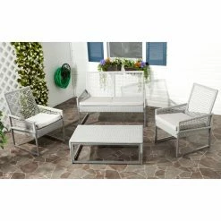 Best Pirce 👏 Resin Wicker Patio Sets Safavieh Shawmont Conversation Set 🛒