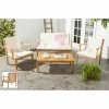 Best Pirce 👏 Wood Patio Sets HN Outdoor Bradbury 4 Piece Outdoor Living Set ❤️