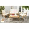 Best Pirce 🌟 Teak Patio Sets Safavieh Fresno 4 Piece Outdoor Living Set 🔔