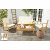 Top 10 ⌛ Wood Patio Sets Safavieh Montclair 4 Piece Outdoor Living Set 😉