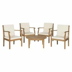 New 🔥 Wood Patio Sets Safavieh Colfax 5 Piece Coffee Table Set 🌟