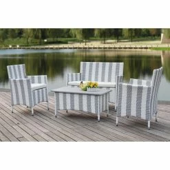 Top 10 🎉 Resin Wicker Patio Sets Safavieh Figueroa Resin Wicker 4-Piece Conversation Set 🧨