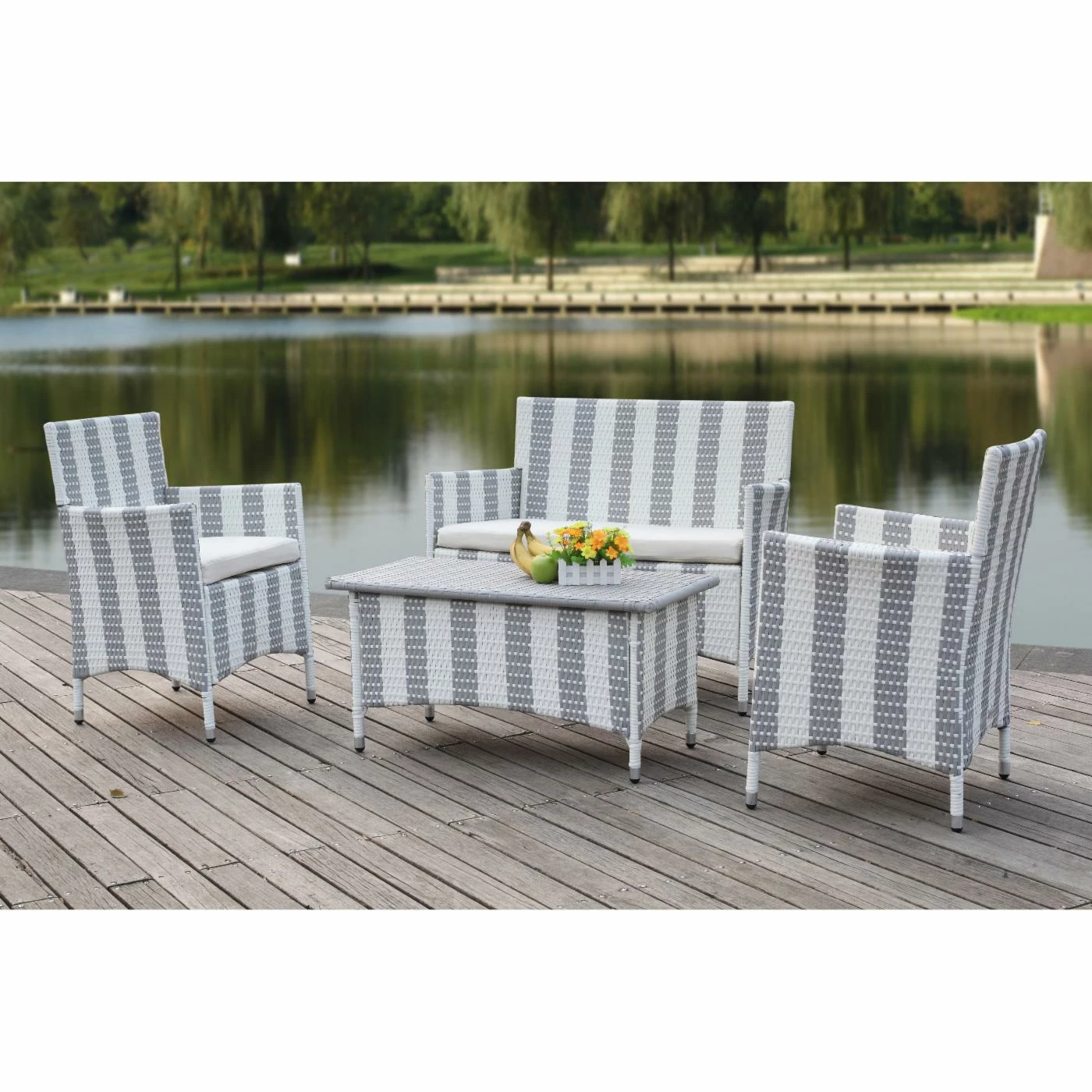 Top 10 ๐ Resin Wicker Patio Sets Safavieh Figueroa Resin Wicker 4-Piece Conversation Set ๐งจ