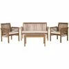 Discount 👏 Wood Patio Sets HN Outdoor Springville Acacia Wood 4 Piece Outdoor Conversation Set 🥰
