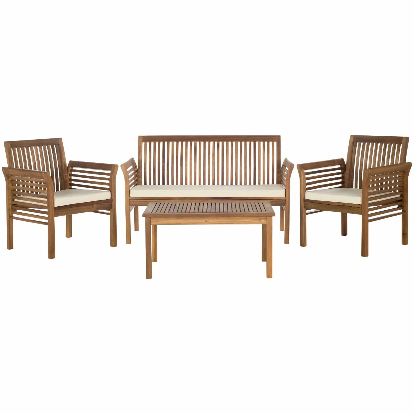 Discount ๐ Wood Patio Sets HN Outdoor Springville Acacia Wood 4 Piece Outdoor Conversation Set ๐ฅฐ