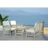 Best Sale 🥰 Wood Patio Sets Safavieh Rocklin Wood 4 Piece Outdoor Conversation Set 🌟