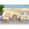 Cheapest 👍 Wood Patio Sets Safavieh Fontana Wood 4 Piece Outdoor Conversation Set 👍