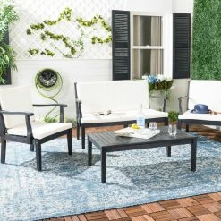 Wholesale 🧨 Wood Patio Sets Safavieh Del Mar Outdoor Conversation Set 🤩