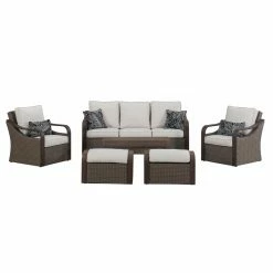 Budget 🧨 Steel Patio Sets ☀️ SummerCove Rumney 6 Piece Outdoor Conversation Seating Set 👍