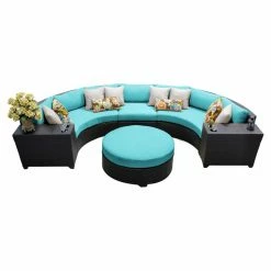 Budget 👍 Resin Wicker Patio Sets TK Classics Barbados Wicker 6 Piece Patio Conversation Set With Round Coffee Table And 2 Sets Of Cushion Covers 😍