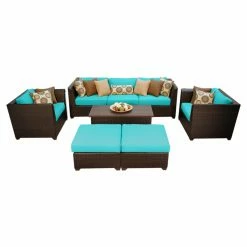 Top 10 🔔 Resin Wicker Patio Sets TK Classics Barbados Wicker 8 Piece Patio Conversation Set With Ottoman And 2 Sets Of Cushion Covers 🧨