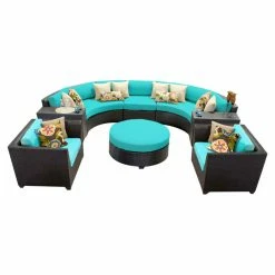 Budget 😀 Resin Wicker Patio Sets TK Classics Barbados Wicker 8 Piece Patio Conversation Set With Round Coffee Table And 2 Sets Of Cushion Covers 🎁