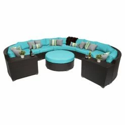 Discount ✔️ Resin Wicker Patio Sets TK Classics Barbados Wicker 8 Piece Patio Conversation Set With Cup Table And 2 Sets Of Cushion Covers 👏