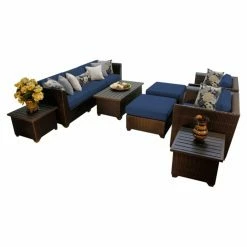 Cheapest 😍 Resin Wicker Patio Sets TK Classics Barbados Wicker 10 Piece Patio Conversation Set With 2 Sets Of Cushion Covers 🎁