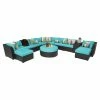 Discount ⌛ Resin Wicker Patio Sets TK Classics Barbados Wicker 11 Piece Patio Conversation Set With Ottoman With 2 Sets Of Cushion Covers 🔔