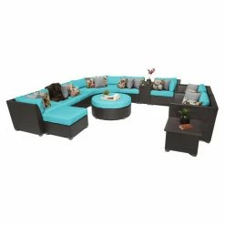 Cheap 🔔 Resin Wicker Patio Sets TK Classics Barbados Wicker 12 Piece Patio Conversation Set With Ottoman With 2 Sets Of Cushion Covers 🤩