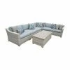 Buy 🔔 Resin Wicker Patio Sets TK Classics Fairmont All-Weather Wicker 7 Piece Corner Sectional Conversation Set 🧨