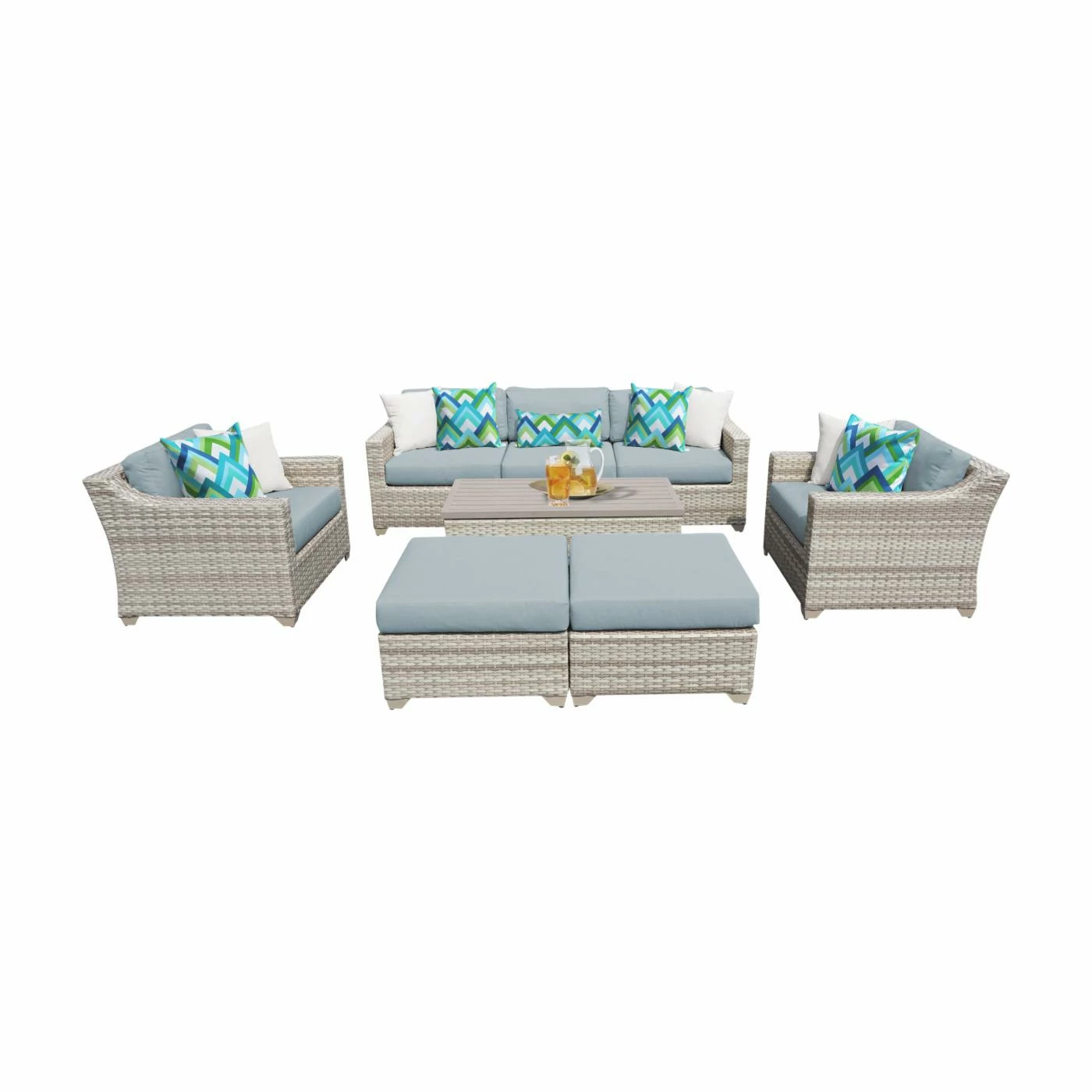 Best deal ๐ Resin Wicker Patio Sets TK Classics Fairmont All-Weather Wicker 8 Piece Sofa Patio Patio Conversation Set ๐งจ