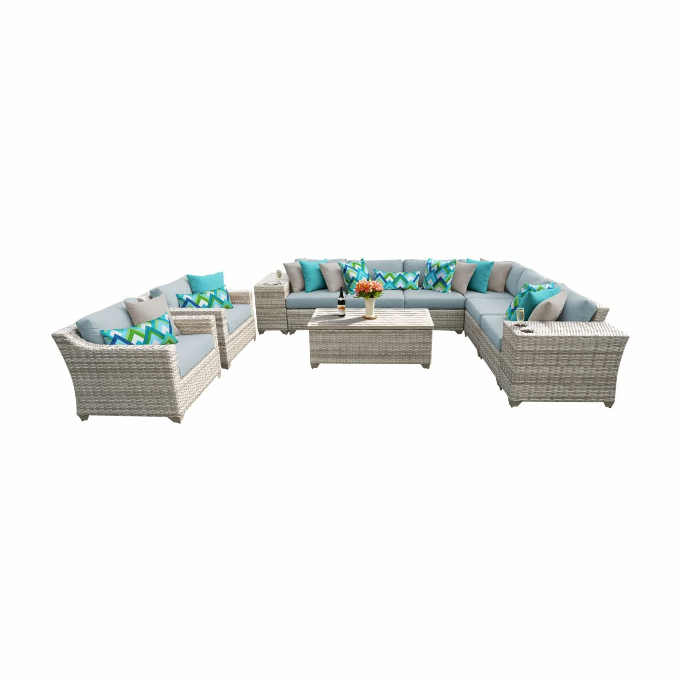 Cheap π Resin Wicker Patio Sets TK Classics Fairmont All-Weather Wicker 11 Piece Corner Sectional Patio Conversation Set π₯°