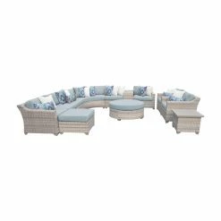 Best deal 😍 Resin Wicker Patio Sets TK Classics Fairmont All-Weather Wicker 12 Piece Round Sectional Patio Conversation Set ⌛
