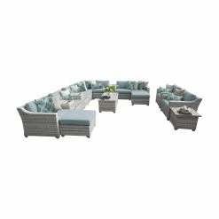 Best deal 🧨 Resin Wicker Patio Sets TK Classics Fairmont All-Weather Wicker 17 Piece Patio Conversation Set ✔️