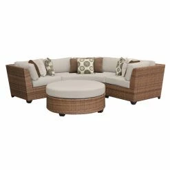 Budget 😉 Resin Wicker Patio Sets TK Classics Laguna Wicker 4 Piece Patio Conversation Set With Coffee Table And 2 Sets Of Cushion Covers 🌟